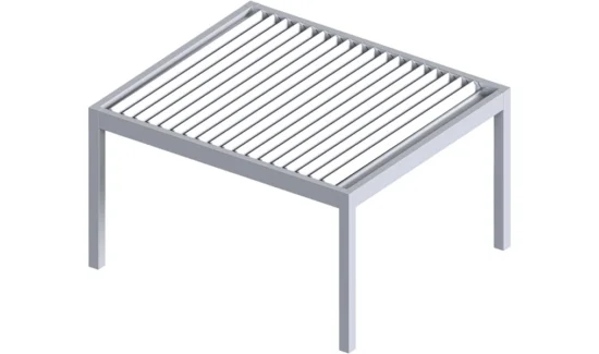 Moderner Tisch mit Lamellen-Design